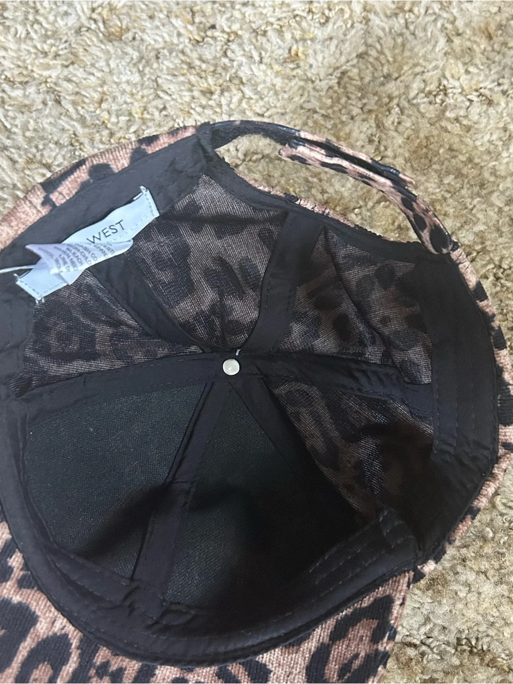 Nine West Leopard Cheetah Print Baseball Hat